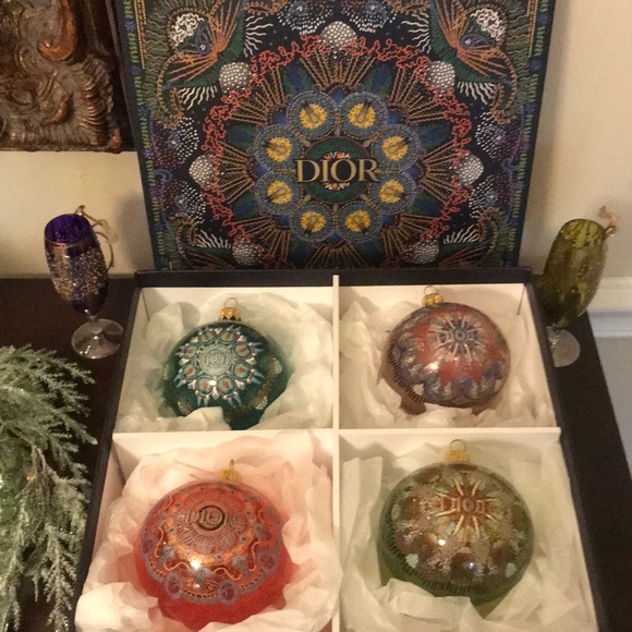 Dior Holiday Christian Dior Rare Set Of 4 Luminaire Christmas